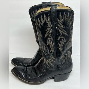 Dan Post Black Lizard Skin Boots 6830 Cowboy Western USA SIZE 9.5 D NICE